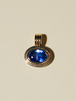 Phantom Tide Kyanite Triple East to West Oval Cut Charm in Yellow 14k Gold
