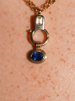 Phantom Tide Kyanite Triple East to West Oval Cut Charm in Yellow 14k Gold