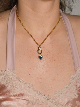 Twinkle Twinkle London Blue Topaz Triple Inverted Pear Charm in Yellow 14k Gold