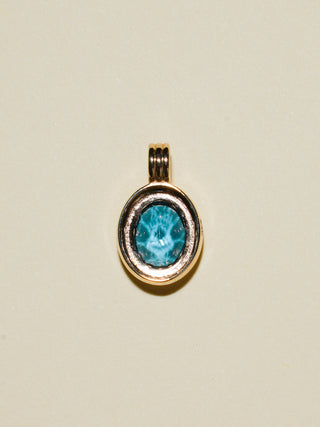 Ocean Snooze London Blue Topaz Triple Oval Cut Charm in Yellow 14k Gold