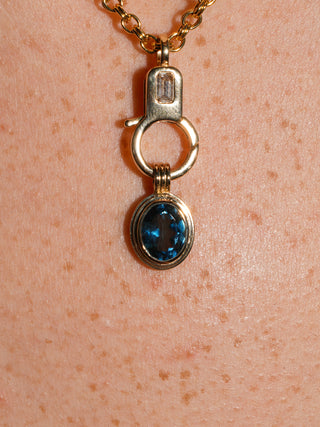 Ocean Snooze London Blue Topaz Triple Oval Cut Charm in Yellow 14k Gold