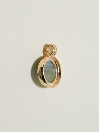 Clawed Up Catseye Triple Oval Cabochon Charm in Yellow 14k Gold