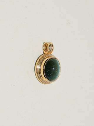 Whiskers Catseye Triple Oval Cabochon Charm in Yellow 14k Gold