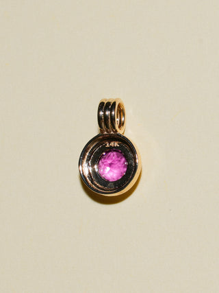 Hibi Sour Rhodolite Triple Round Cut Charm in Yellow 14k Gold