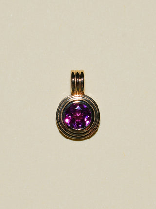 Hibi Sour Rhodolite Triple Round Cut Charm in Yellow 14k Gold