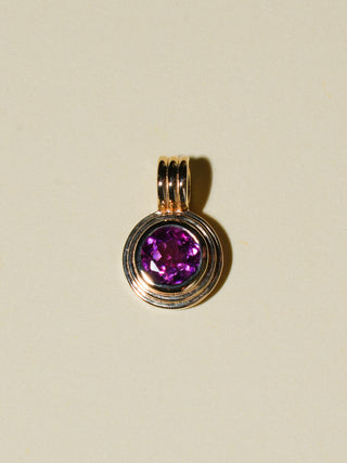 Hibi Sour Rhodolite Triple Round Cut Charm in Yellow 14k Gold