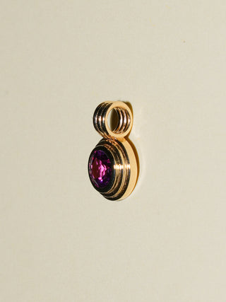 Hibi Sour Rhodolite Triple Round Cut Charm in Yellow 14k Gold