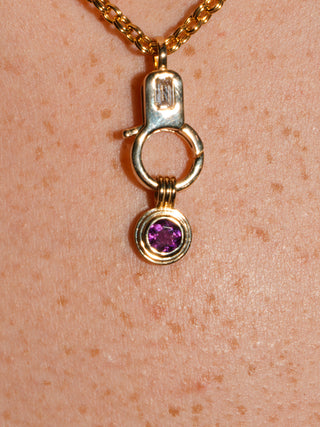 Hibi Sour Rhodolite Triple Round Cut Charm in Yellow 14k Gold