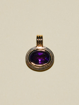 Grape Escape Amethyst Triple East to West Oval Cut Charm in Yellow 14k Gold