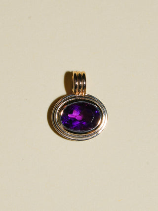 Grape Escape Amethyst Triple East to West Oval Cut Charm in Yellow 14k Gold