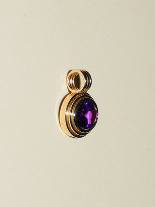Grape Escape Amethyst Triple East to West Oval Cut Charm in Yellow 14k Gold