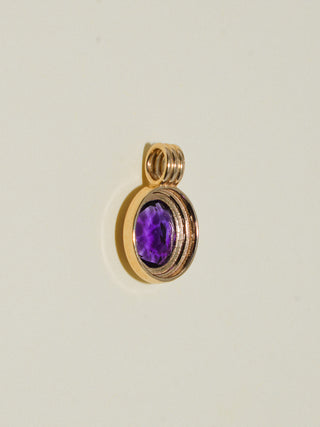 Razzle Amethyst Triple Oval Cut Charm in Yellow 14k Gold