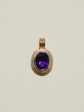 Razzle Amethyst Triple Oval Cut Charm in Yellow 14k Gold