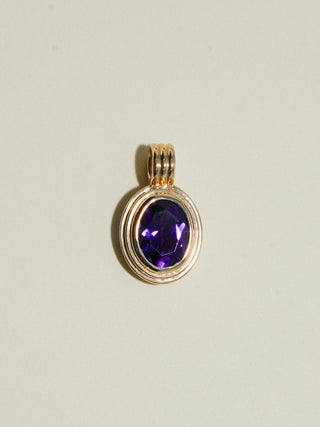 Razzle Amethyst Triple Oval Cut Charm in Yellow 14k Gold
