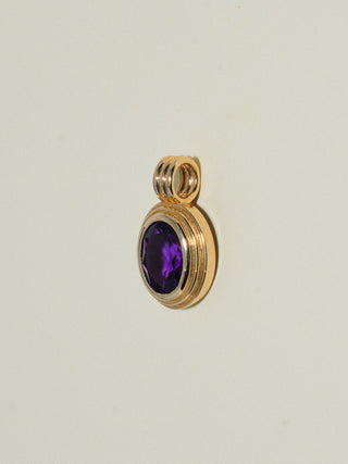 Razzle Amethyst Triple Oval Cut Charm in Yellow 14k Gold