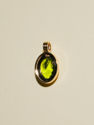 Lime Crime Peridot Triple Oval Cut Charm in Yellow 14k Gold