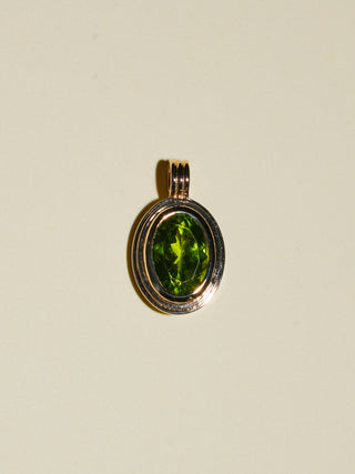 Lime Crime Peridot Triple Oval Cut Charm in Yellow 14k Gold