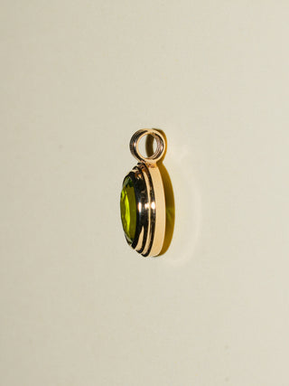 Lime Crime Peridot Triple Oval Cut Charm in Yellow 14k Gold