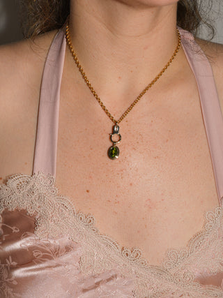 Lime Crime Peridot Triple Oval Cut Charm in Yellow 14k Gold