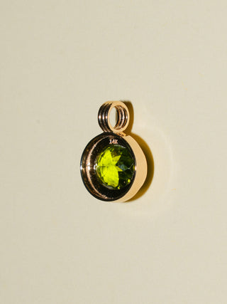 Lush Meadow Peridot Triple East to West Oval Cut Charm in Yellow 14k Gold