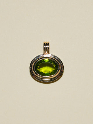 Lush Meadow Peridot Triple East to West Oval Cut Charm in Yellow 14k Gold