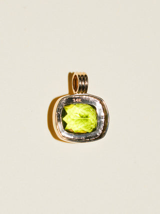 LeoLeoLeo Peridot Triple East West Can Cut Charm in Yellow 14k Gold