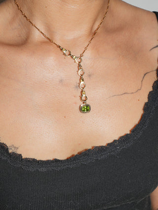 LeoLeoLeo Peridot Triple East West Can Cut Charm in Yellow 14k Gold