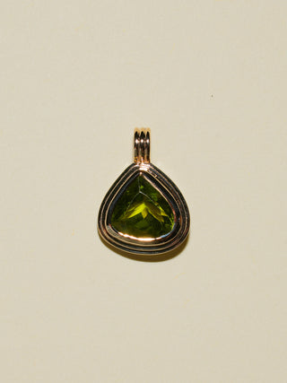 Key Lime Pie Peridot Triple Pear Cut Charm in Yellow 14k Gold