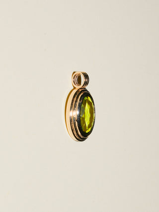 Lion of the Sea Peridot Triple Oval Cut Charm in Yellow 14k Gold