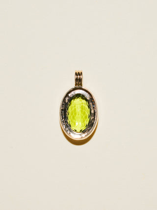 Lion of the Sea Peridot Triple Oval Cut Charm in Yellow 14k Gold