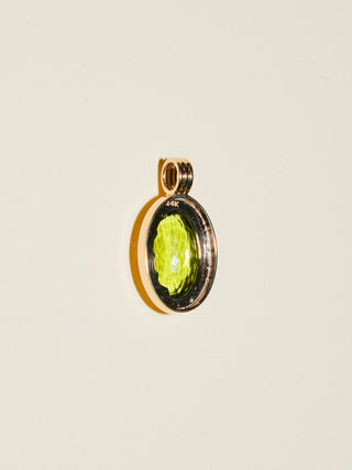 Lion of the Sea Peridot Triple Oval Cut Charm in Yellow 14k Gold