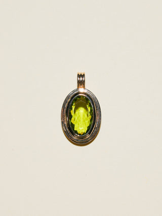 Lion of the Sea Peridot Triple Oval Cut Charm in Yellow 14k Gold