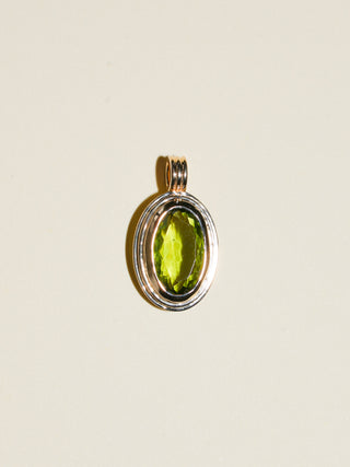 Lion of the Sea Peridot Triple Oval Cut Charm in Yellow 14k Gold