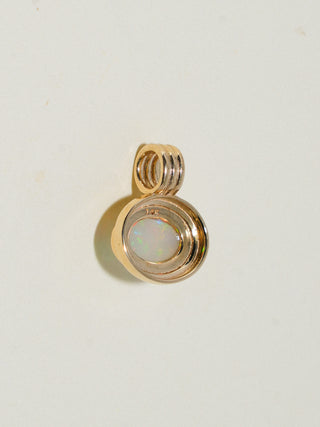 Wish is my Opal Triple East to West Oval Cabochon Charm in Yellow 14k Gold