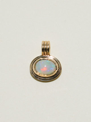 Wish is my Opal Triple East to West Oval Cabochon Charm in Yellow 14k Gold