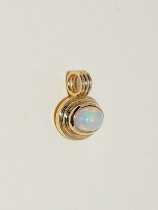 Wish is my Opal Triple East to West Oval Cabochon Charm in Yellow 14k Gold