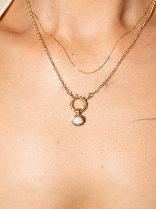 Wish is my Opal Triple East to West Oval Cabochon Charm in Yellow 14k Gold