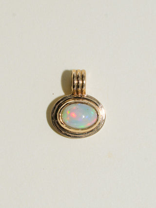 Wish is my Opal Triple East to West Oval Cabochon Charm in Yellow 14k Gold