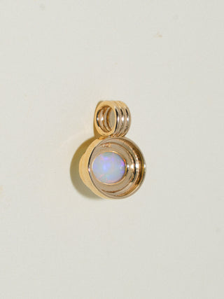Ask Again Opal Triple East to West Oval Cabochon Charm in Yellow 14k Gold