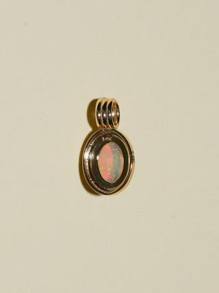 Wizard Confetti Opal Triple Oval Cabochon Charm in Yellow 14k Gold