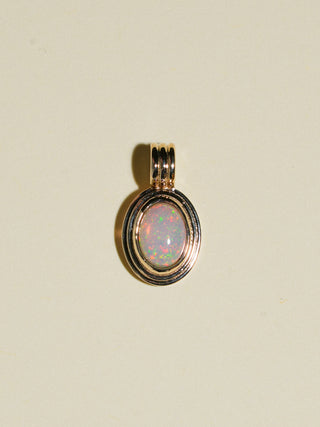 Wizard Confetti Opal Triple Oval Cabochon Charm in Yellow 14k Gold