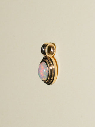 Wizard Confetti Opal Triple Oval Cabochon Charm in Yellow 14k Gold