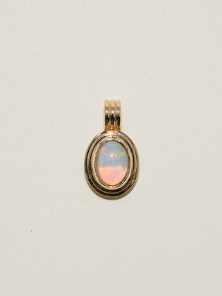 Manifesting Opal Triple Oval Cabochon Charm in Yellow 14k Gold