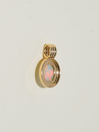 Manifesting Opal Triple Oval Cabochon Charm in Yellow 14k Gold