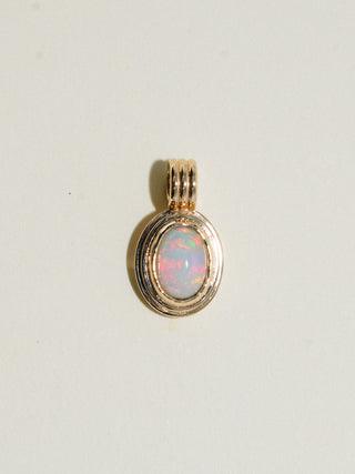 Manifesting Opal Triple Oval Cabochon Charm in Yellow 14k Gold