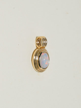 Manifesting Opal Triple Oval Cabochon Charm in Yellow 14k Gold