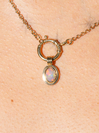 Make it Happen Opal Triple Oval Cabochon Charm in Yellow 14k Gold