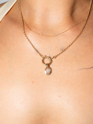 Make it Happen Opal Triple Oval Cabochon Charm in Yellow 14k Gold