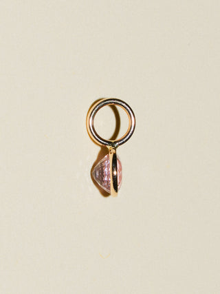 Peachy Keen Spinel Round Cut Charm in Yellow 14k Gold