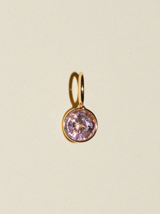 Peachy Keen Spinel Round Cut Charm in Yellow 14k Gold